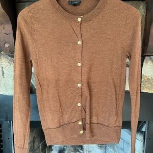 J. Crew Classic Brown Cardigan Sweater